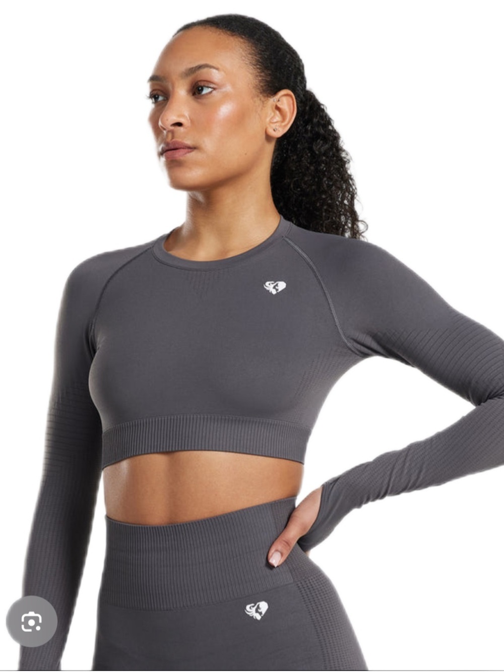 Charcoal Gray Seamless Long Sleeve Athlete set by